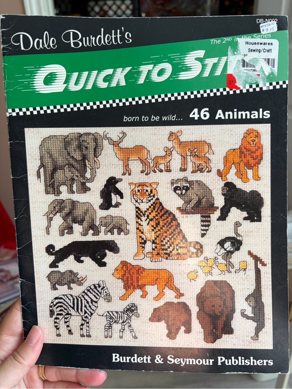 4/$50 Quick-To-Stitch 46 Animals Cross-Stitch Pattern - Black/Green